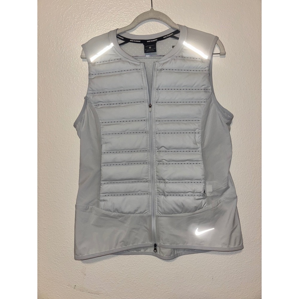 NIKE Aeroloft Running size M Vest Grey Lightweight Packable Goose Down Puffer S